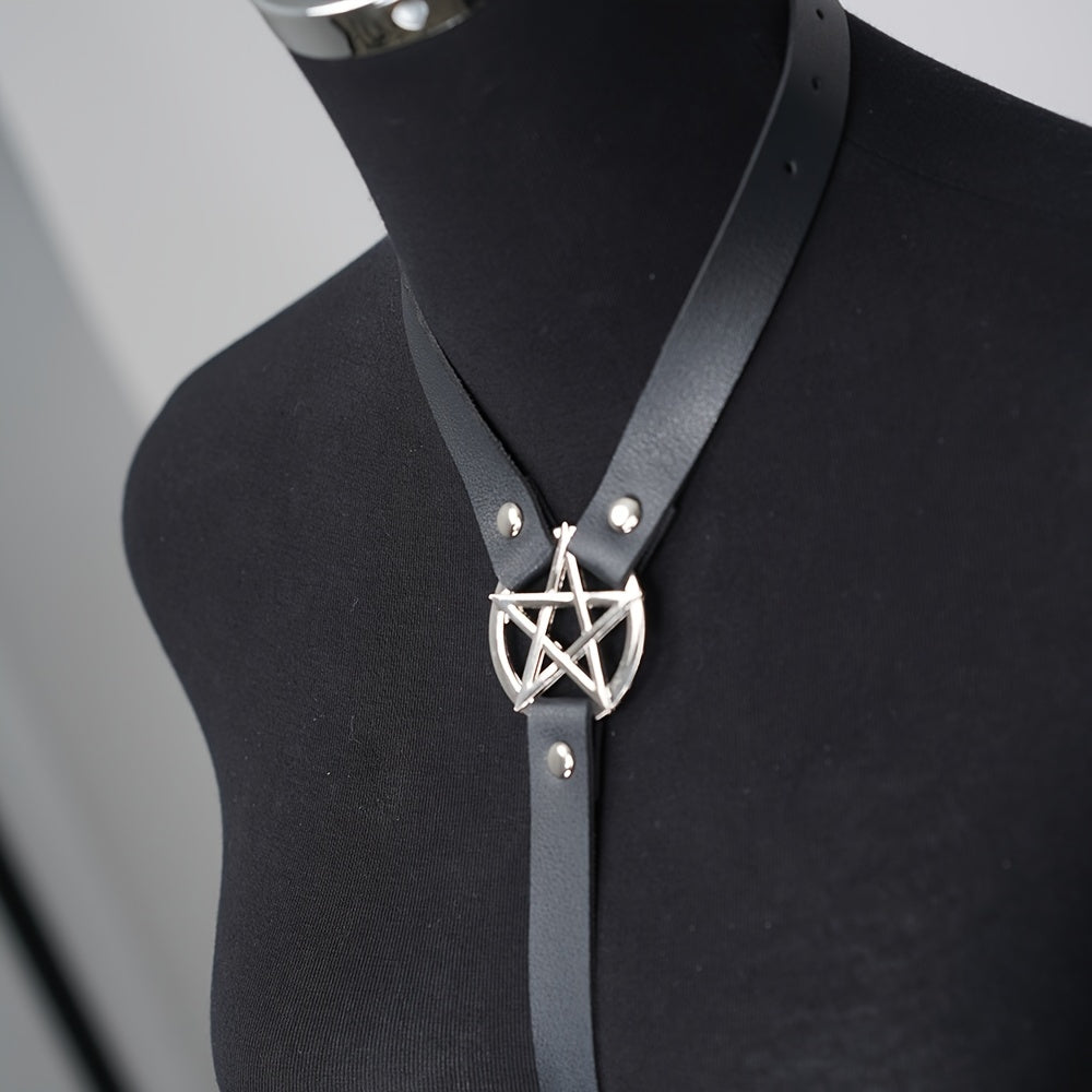 Punk Neck & Waist Belt Pentagram Chest Harness