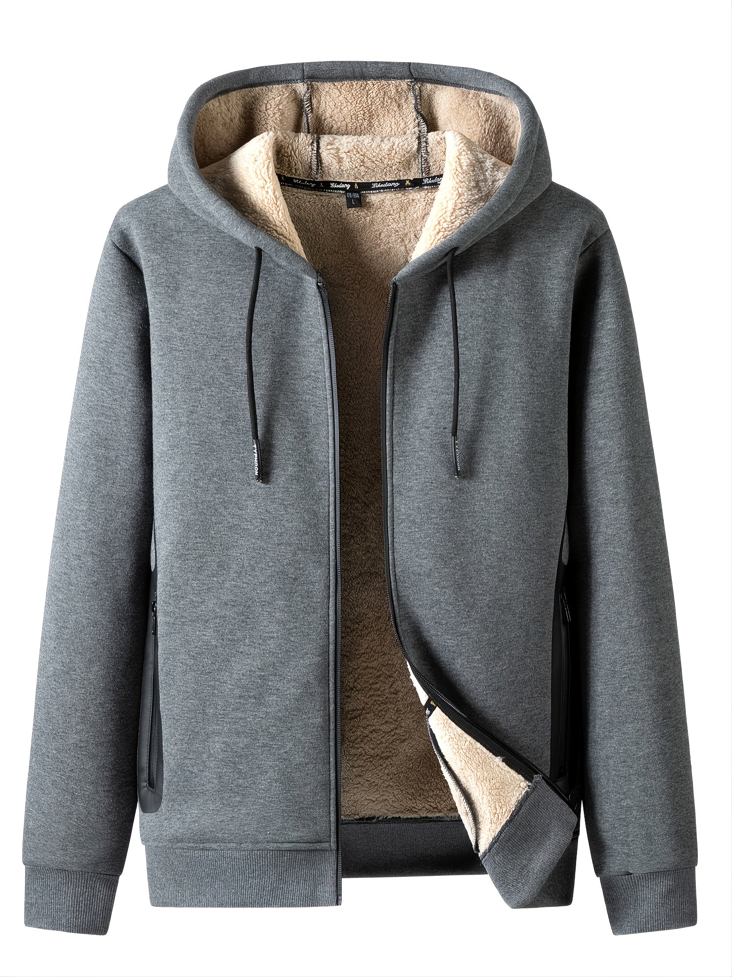 Men's Fleece Thermal Hooded Jacket for Winter