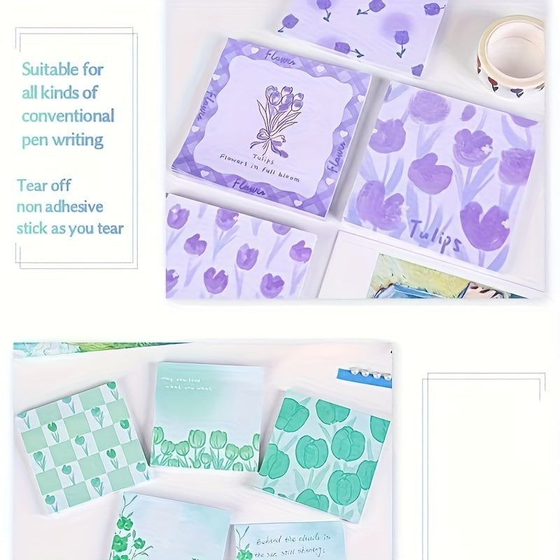 Rose Tulip Convenience Sticker Set of 4 Memo Books