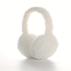 Soft Beige Ear Muffs Winter Headband with Fleece Lining