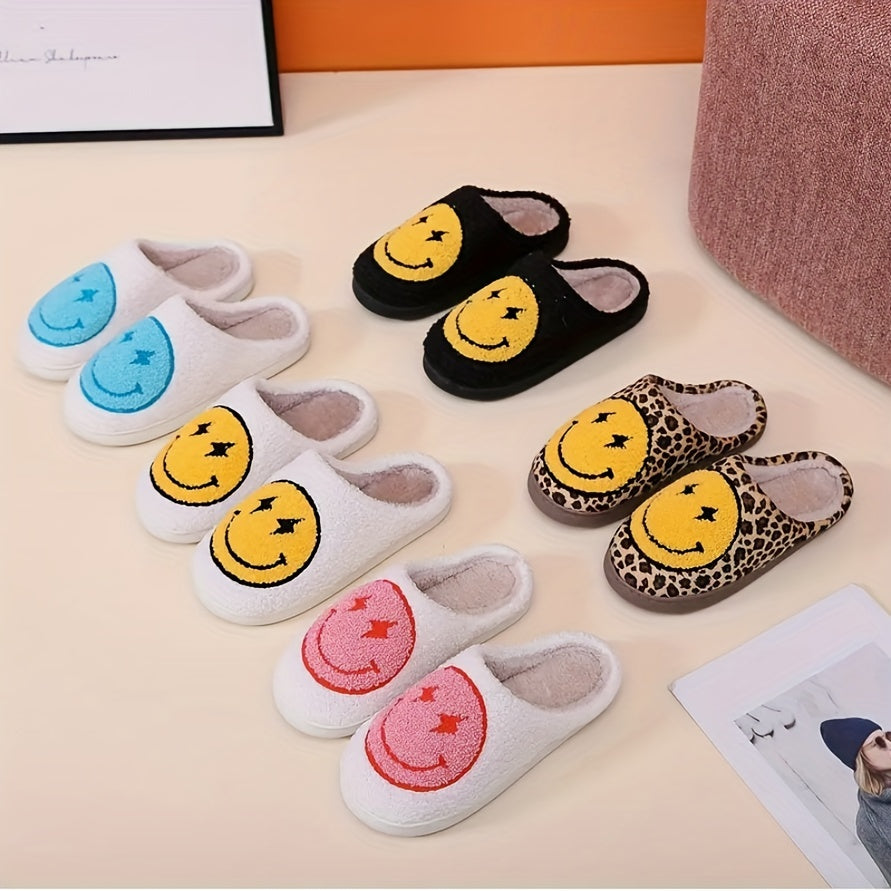 Cozy Lightning Smile Face Slippers for Women