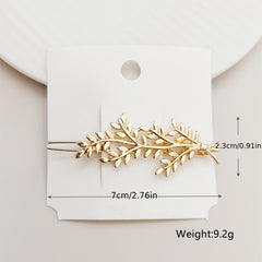 Girl's Wheat Ear Shape Hair Clip, Zinc Alloy Hair Accessories