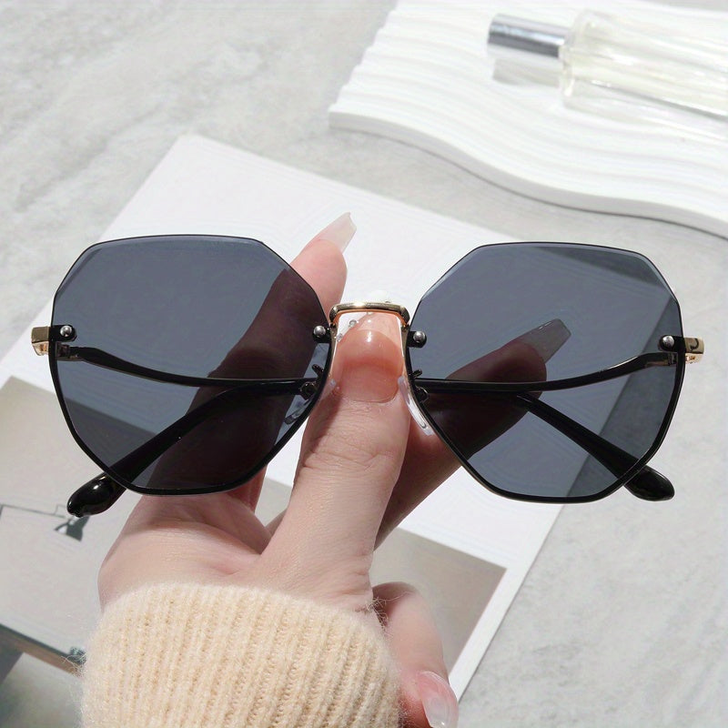 Ombre Rimless Sunglasses UV400 Sun Shades Vacation Beach Travel