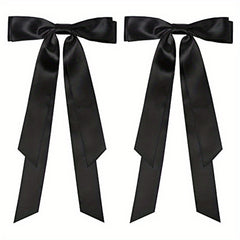 2pcs Bow Hair Scarf Clip Ribbon French Barrette Non Slip Hair Clip