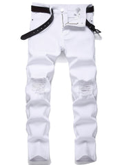 Men's Slim Fit Ripped Jeans Casual Stretch Slim