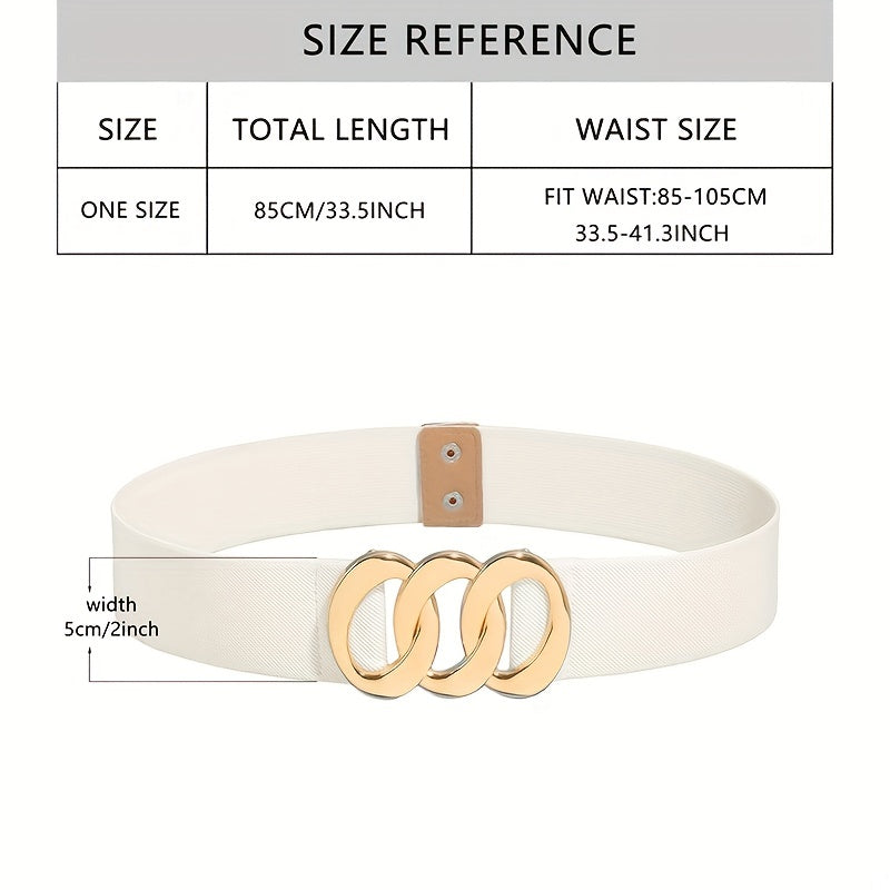 Triple Linked Ring Wide Belt for Women