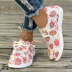 Colorful Pattern Breathable Flat Skate Shoes