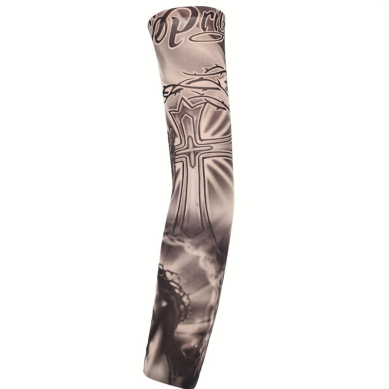 Tattoo Print Arm Sleeve Unisex Ice Sleeves Long Elastic Glove