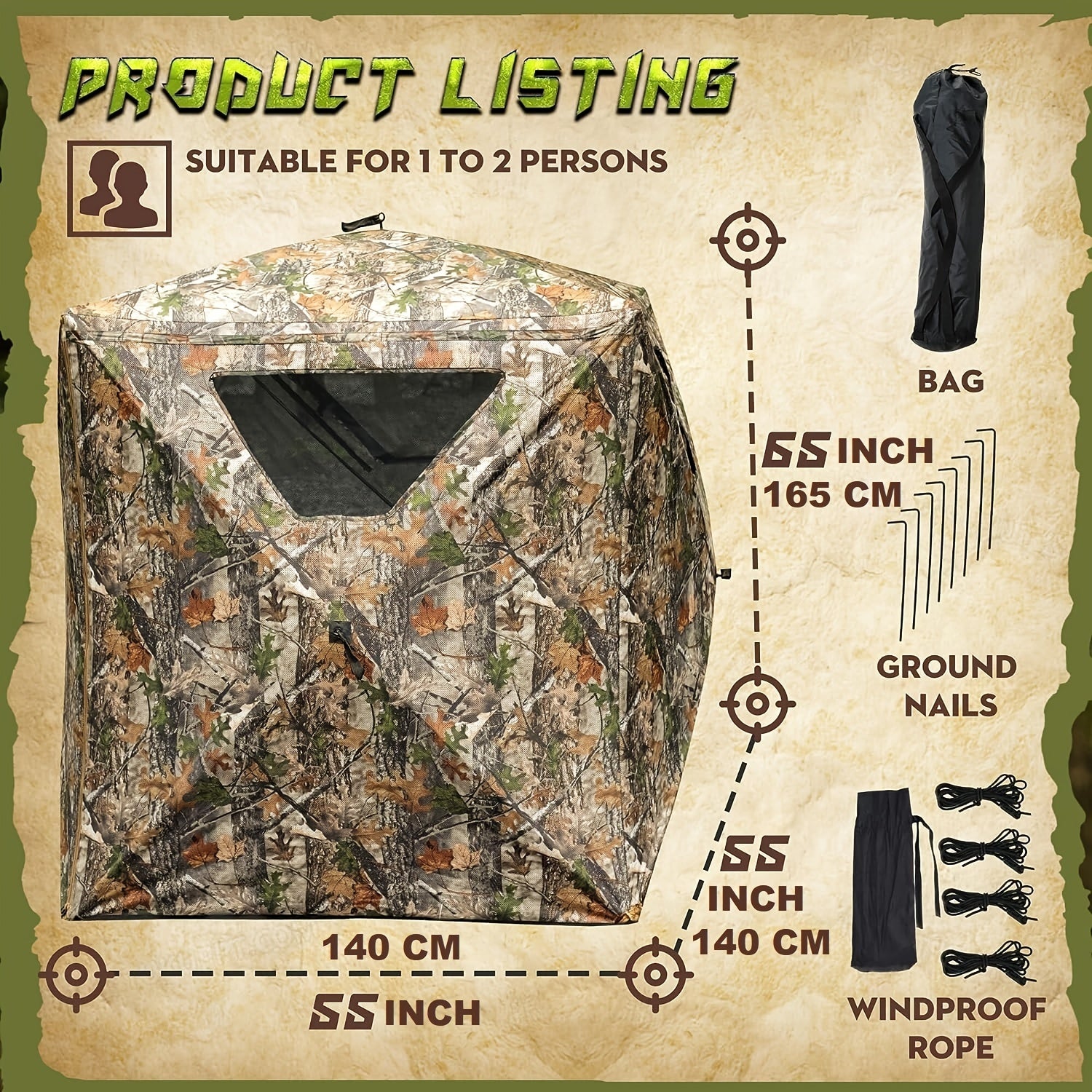 Portable 2 Person Pop Up Blind for Deer & Turkey