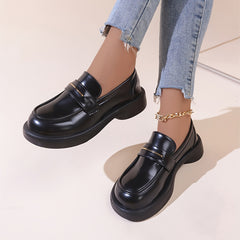 Women's Platform Loafers Slip On Chunky Shoes