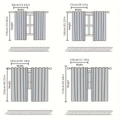 2pcs Eiffel Tower Curtains Rod Pocket Semi Blackout Window Curtains