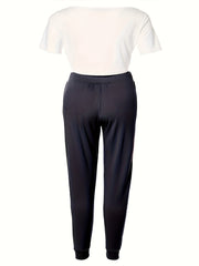  Anchor Print Crop Top & Leggings Set