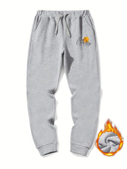 Men's Mountain Sun Print Drawstring Fleece Sweatpants