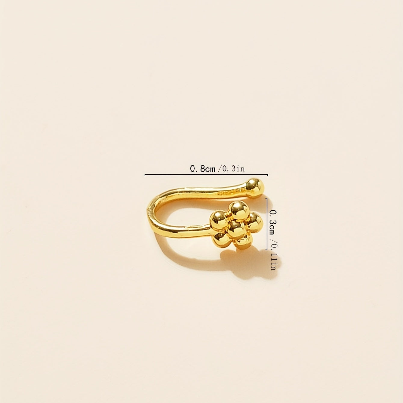 Copper U Shape Nose Clip Flower Non-Piercing Nose Ring