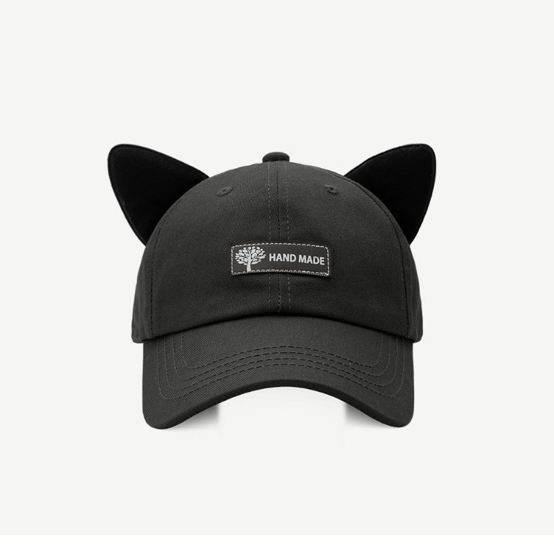 Cat Ears Baseball Cap with Sunglasses - Women's Streetwear Hat