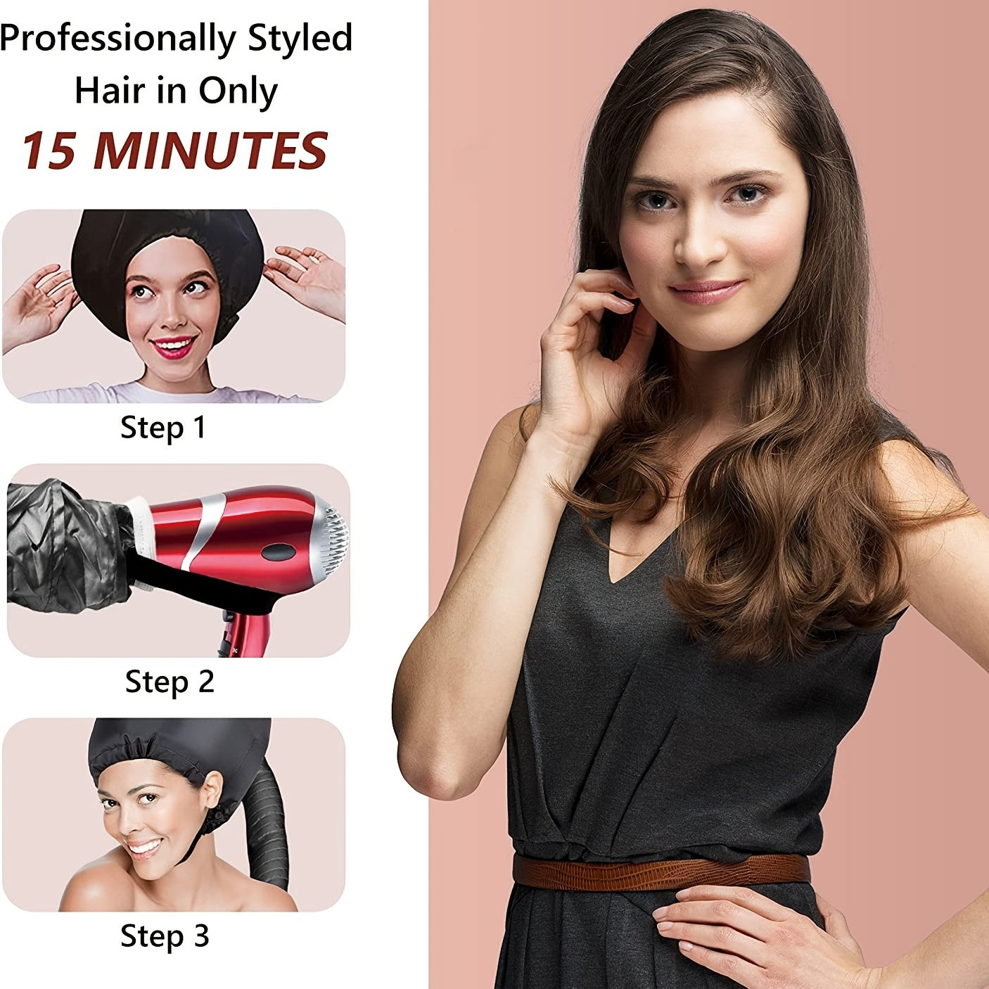 Soft Bonnet Hood Hair Dryer Attachment for Curly Hair Care