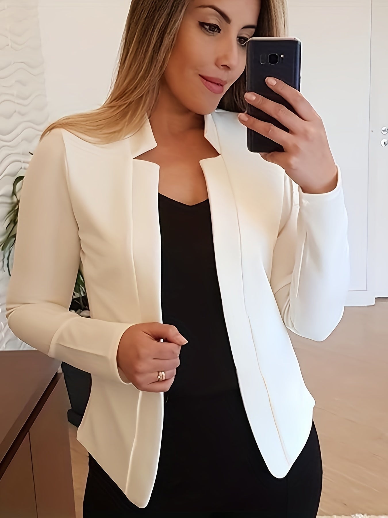 Casual Long Sleeve Blazer for Office & Work