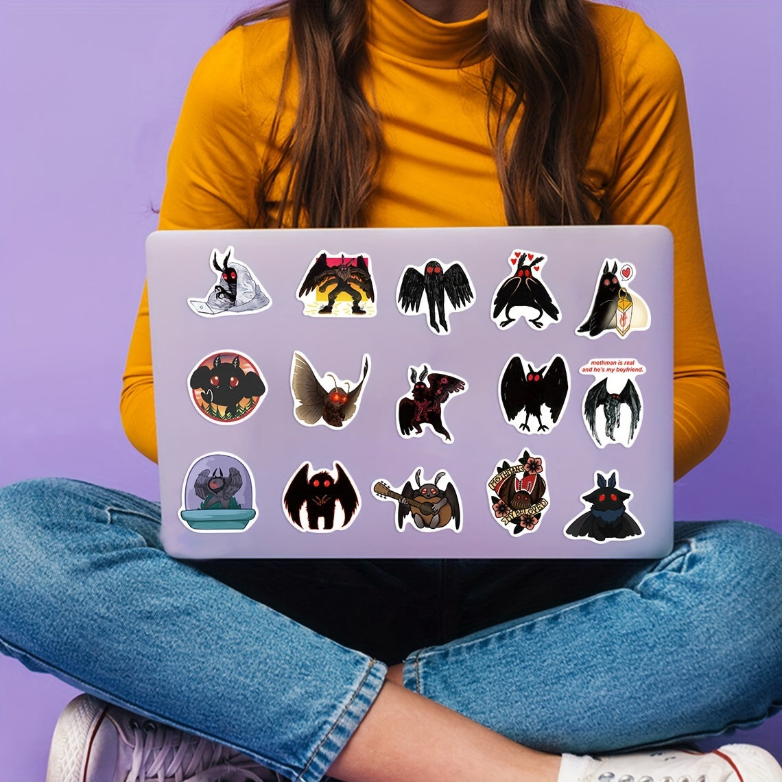 50pcs Cartoon Bat Series Stickers Laptop Water Cup Decorative Stickers