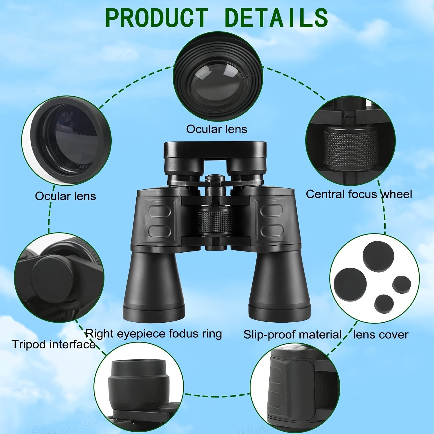 20x50 HD Binoculars Large View High Power for Bird Watching Outdoor