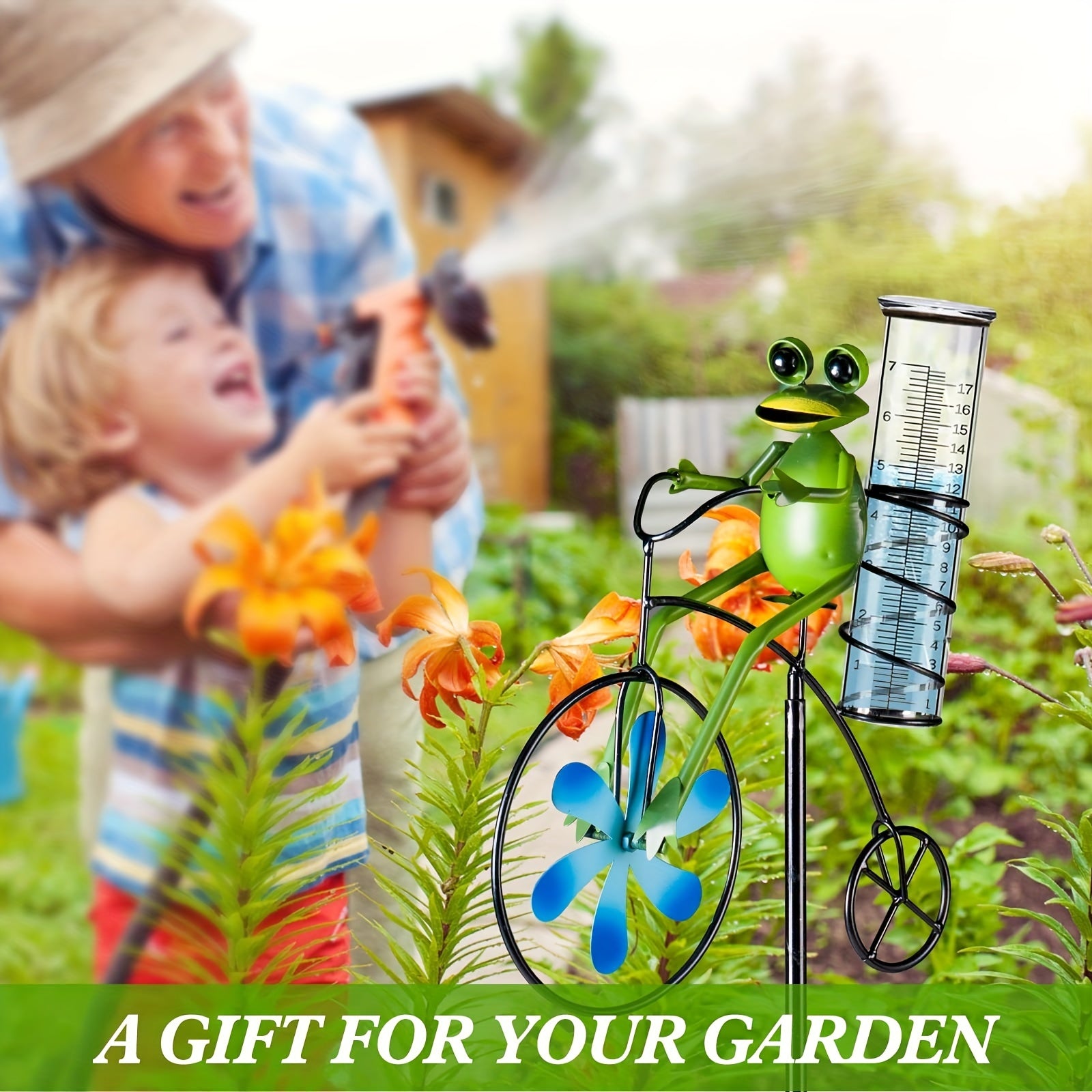 Glass Rain Gauge Outdoor 17 Capacity Upgrade with Stake