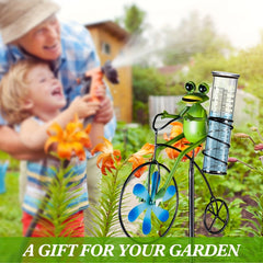 Glass Rain Gauge Outdoor 17 Capacity Upgrade with Stake