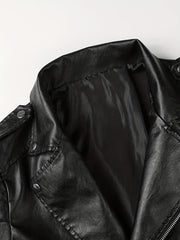 Men's PU Leather Lapel Zipper Jacket for Autumn/Winter