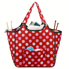 Dot Printed Sewing Machine Bag Waterproof Dustproof Handbag