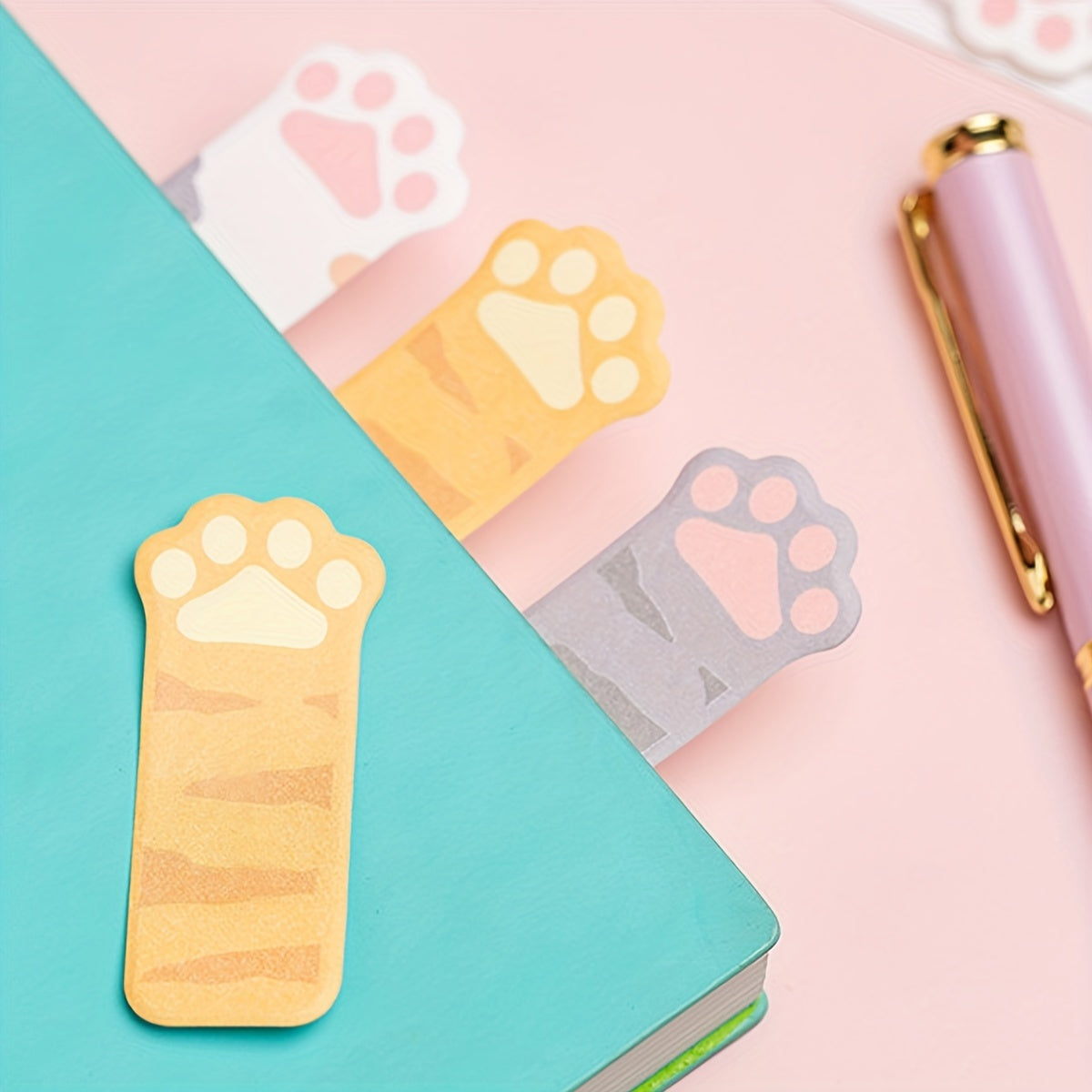 Cat Paw Sticky Note Set with 120 Stickers