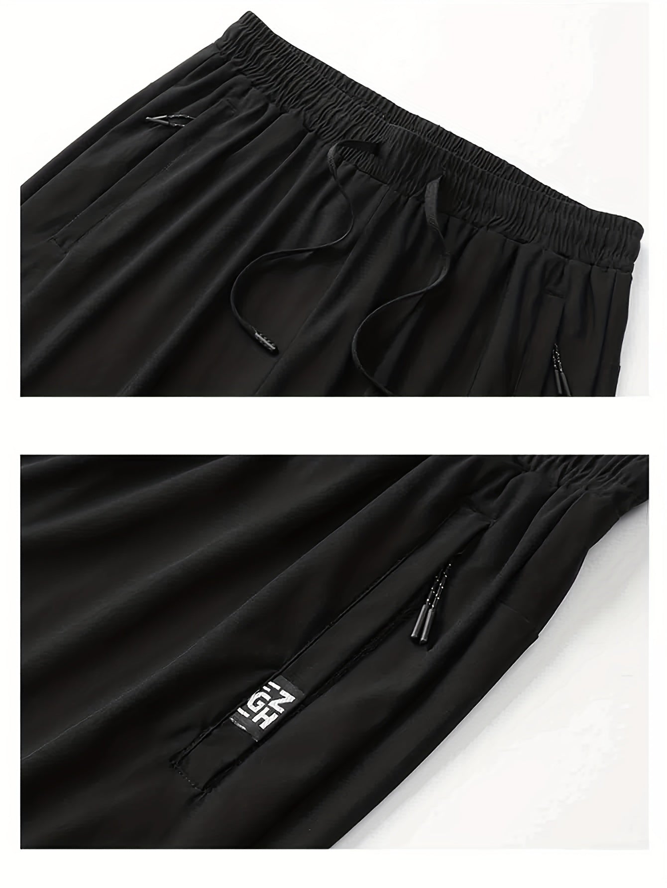 Men's Breathable Solid Shorts with Side Pockets Drawstring Elastic Waist