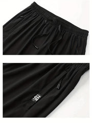 Men's Breathable Solid Shorts with Side Pockets Drawstring Elastic Waist