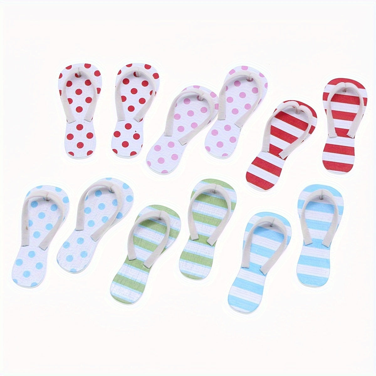 2pcs Dollhouse Flip Flops Set for Beach Scene, ABS Material