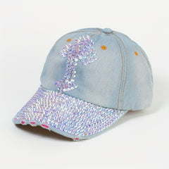 Cross Decor Baseball Cap Y2K Distressed Denim Ripped Dad Hat