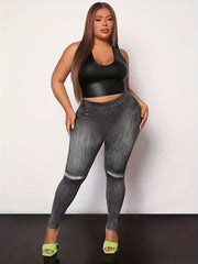 Slim High Waist Jeggings Casual Leggings
