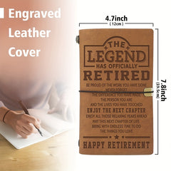 Refillable Leather Retirement Journal Gift