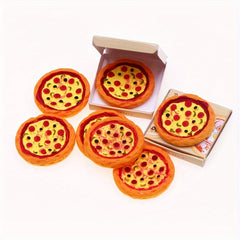 2pcs Pizza & Box Set Realistic ABS Dollhouse Scene with Colorful Pizzas