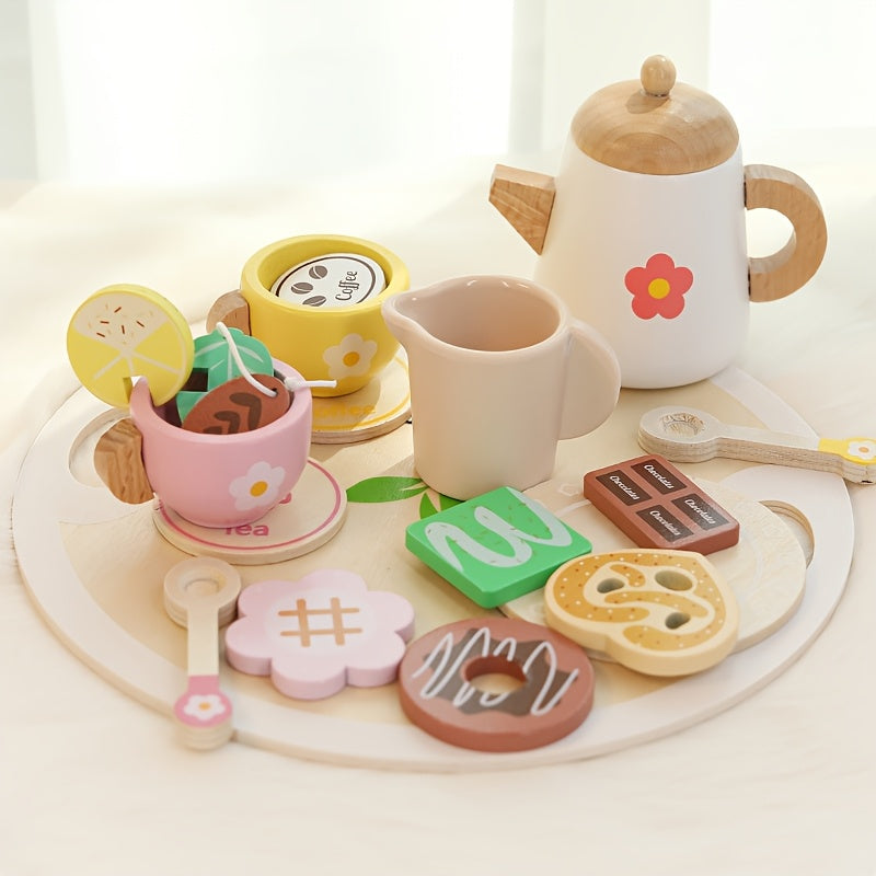 Wooden Children's Playhouse Tea Set Toy