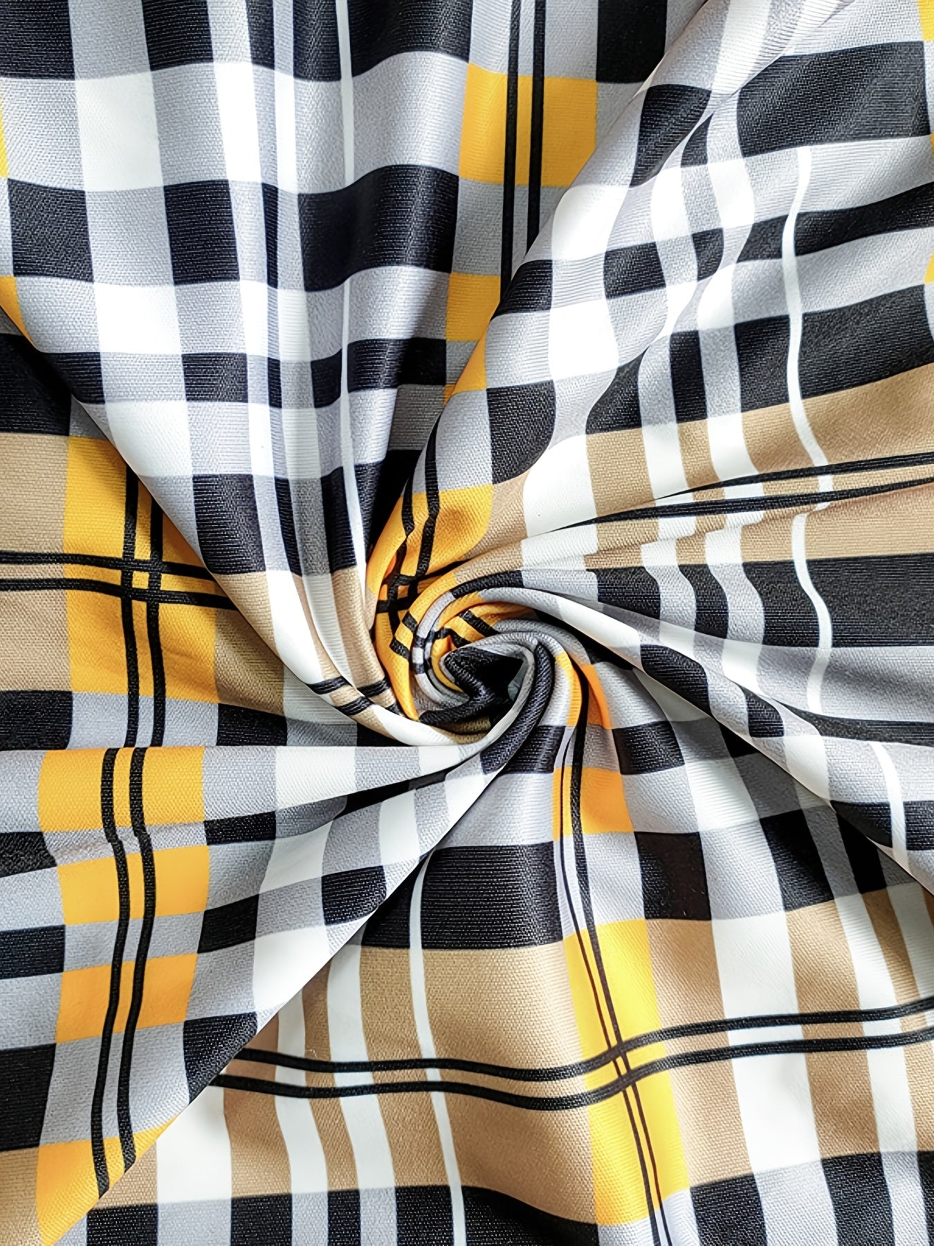 Plaid Pattern Knot Front Jumpsuit Women's Plus Size