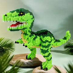 Green Dinosaur Brick Toy - DIY 3D Puzzle for Christmas & Birthdays