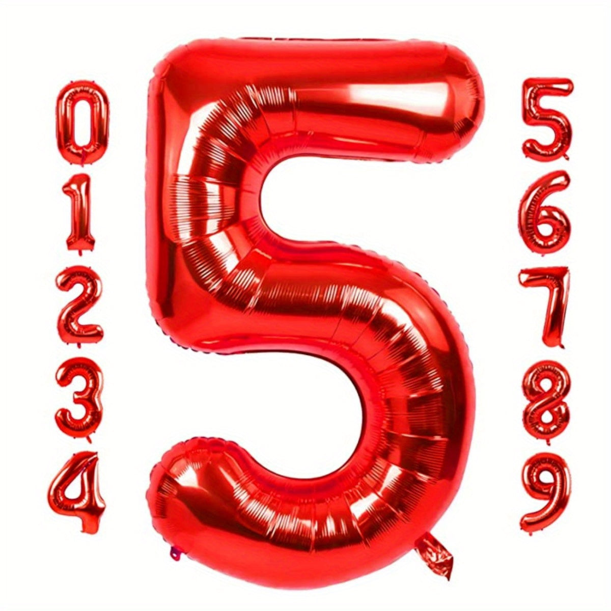 Large Red Number 0-9 Balloons for Birthday Party