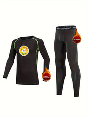 Kids Daisy Pattern Compression Fleece Set Crew Neck Pullover & Matching Pants