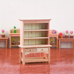 Dollhouse Wooden Furniture Display Shelf Bookcase Model