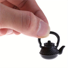 Mini Metal Kettle for Dollhouses 1:12 Scale Kitchen Accessory