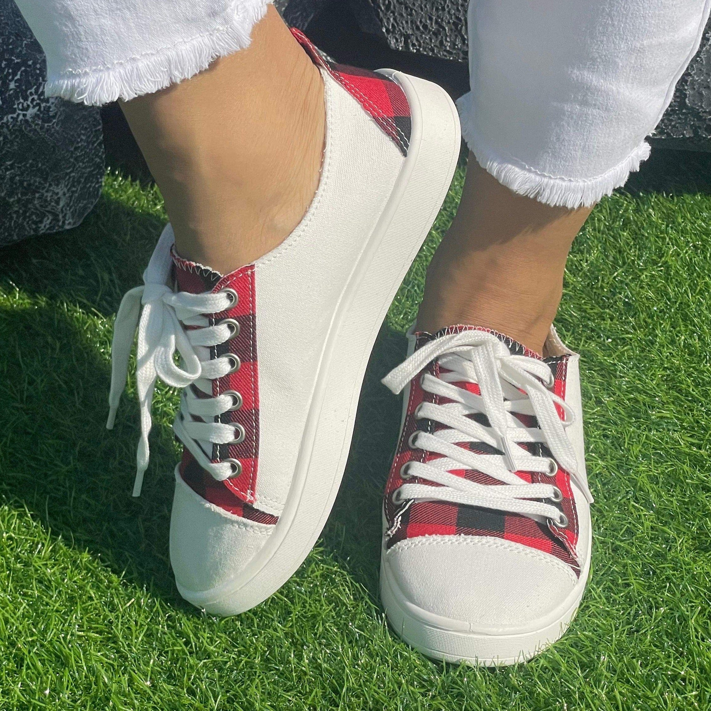 Checkerboard Pattern Flat Shoes Women's Lightweight Casual Shoes