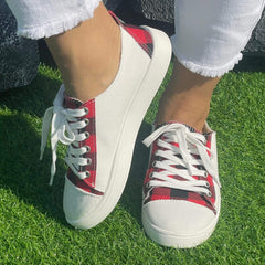 Checkerboard Pattern Flat Shoes Women's Lightweight Casual Shoes