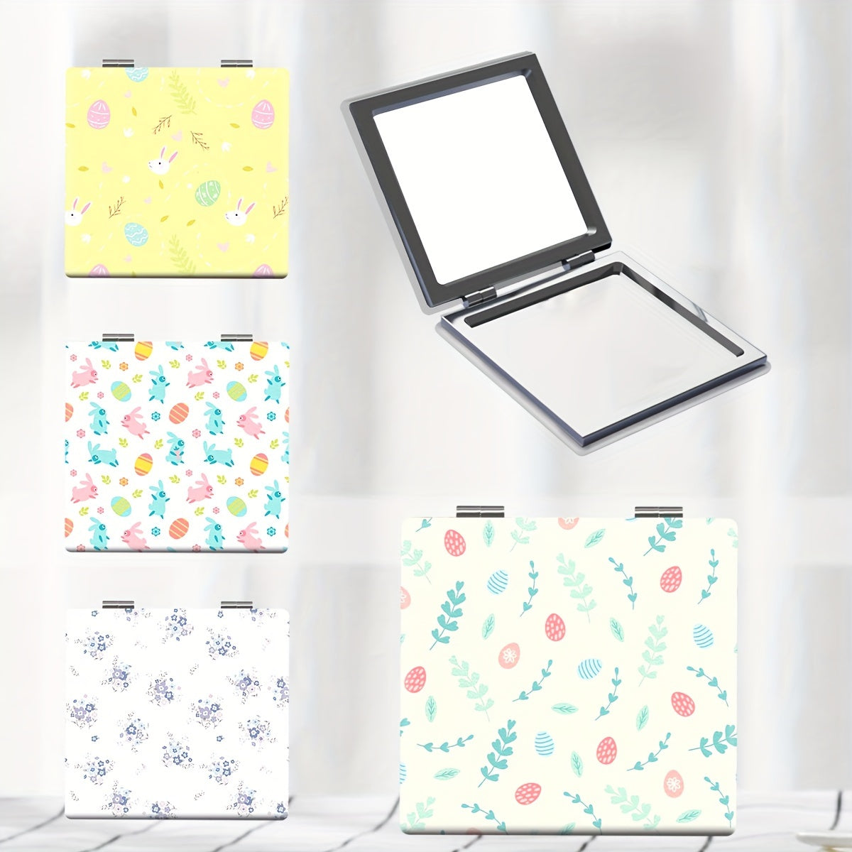 Floral Compact Mirror Portable for On the Go Touch Ups