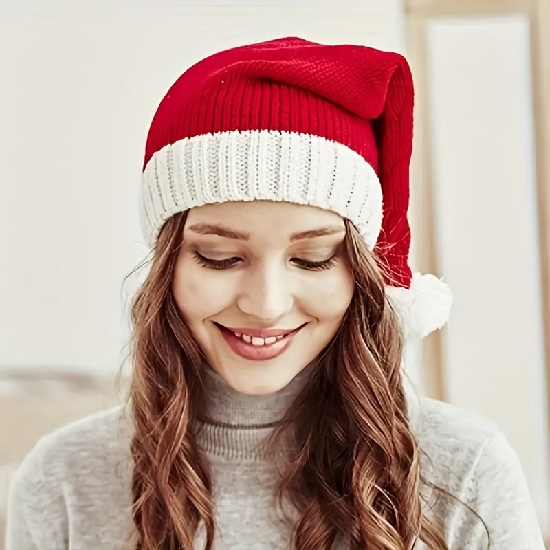 1pc Cute Knitted Christmas Hat Warm Parent Child Hat Party Gift