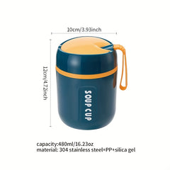 RYBACK Insulated Food Jar 480ml Stainless Steel Lunch Container with Spoon
