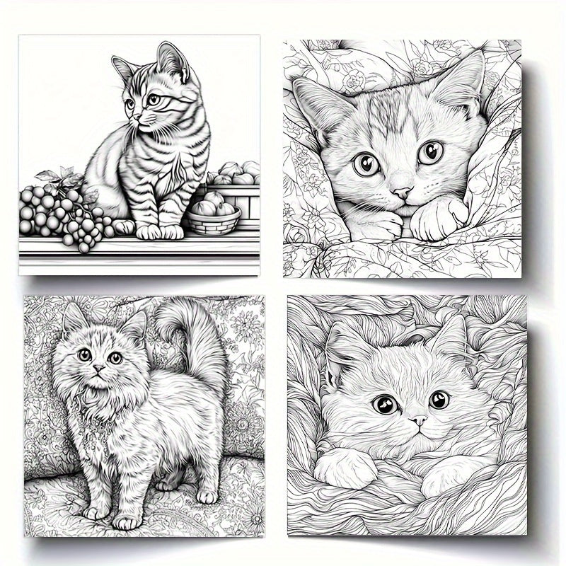 Cat Coloring Book 22 Pages Thick Paper Fun Creative Halloween Christmas Gift