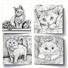 Cat Coloring Book 22 Pages Thick Paper Fun Creative Halloween Christmas Gift