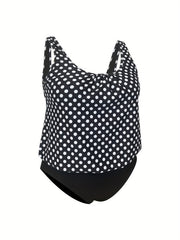 Women's Plus Polka Dot Tankini Set Retro Style